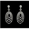 Image 1 : 14KT White Gold 2.98ctw Diamond Earrings