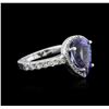Image 1 : 3.56ct Tanzanite and Diamond Ring - 14KT White Gold