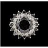 Image 2 : 7.64ctw Black Diamond Ring - 14KT White Gold