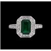 Image 2 : 1.71ct Emerald and Diamond Ring - 14KT White Gold