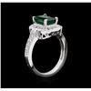 Image 3 : 1.71ct Emerald and Diamond Ring - 14KT White Gold