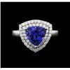 Image 1 : 14KT White Gold 3.40ct Tanzanite and Diamond Ring