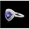 Image 2 : 14KT White Gold 3.40ct Tanzanite and Diamond Ring