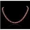 Image 2 : 14KT Yellow Gold 52.66ctw Ruby and Diamond Necklace