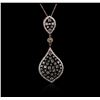 Image 1 : 14KT Rose Gold 0.76ctw Diamond Pendant With Chain