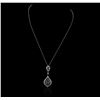 Image 2 : 14KT Rose Gold 0.76ctw Diamond Pendant With Chain