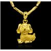 Image 1 : 24KT Yellow Gold Dog Pendant With Chain
