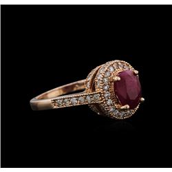 14KT Rose Gold 1.74ct Ruby and Diamond Ring