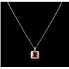 Image 2 : 14KT Yellow Gold 9.97ct Ruby and Diamond Pendant With Chain