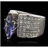 Image 1 : 18KT White Gold 3.25ct Tanzanite and Diamond Ring