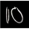 Image 2 : 2.00ctw Diamond Hoop Earrings - 14KT White Gold