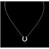 Image 2 : 14KT Rose Gold 0.20ctw Diamond Pendant With Chain