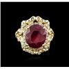 Image 2 : 14KT Yellow Gold 8.01ct Ruby and Diamond Ring