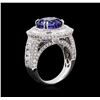 Image 3 : 6.76ct Tanzanite and Diamond Ring - 14KT White Gold