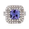 Image 2 : 14KT White Gold 2.30ct Tanzanite and Diamond Ring