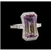 Image 1 : 14KT White Gold 4.89ct Ametrine Quartz and Diamond Ring