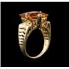 Image 3 : 7.20ct Citrine and Diamond Ring - 14KT Yellow Gold