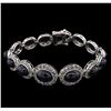 Image 1 : 35.86ctw Sapphire and Diamond Bracelet - 14KT White Gold