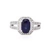 Image 2 : 14KT White Gold GIA Certified 3.06ct Sapphire and Diamond Ring