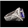 Image 3 : 14KT White Gold 6.77ct Tanzanite and Diamond Ring