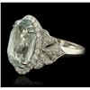 Image 2 : 14KT White Gold 6.88ct Aquamarine and Diamond Ring