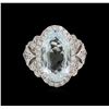 Image 3 : 14KT White Gold 6.88ct Aquamarine and Diamond Ring