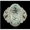 Image 4 : 14KT White Gold 6.88ct Aquamarine and Diamond Ring