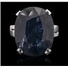 Image 2 : 18KT White Gold 25.99ct Sapphire and Diamond Ring