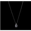 Image 2 : 14KT White Gold 1.89ct Tanzanite and Diamond Pendant With Chain