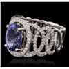 Image 1 : 14KT Two-Tone Gold 3.27ct Tanzanite and Diamond Ring