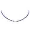 Image 1 : 14KT White Gold 49.64ctw Tanzanite and Diamond Necklace