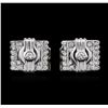 Image 2 : 18KT White Gold 0.60ctw Diamond Cuff Links