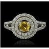 Image 4 : 14KT White Gold 0.44ct Citrine and Diamond Ring