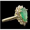 Image 2 : 14KT Yellow Gold 2.60ct Emerald and Diamond Ring