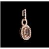 Image 2 : 14KT Rose Gold 1.03ct Morganite and Diamond Pendant