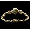 Image 2 : 2.55ct Emerald and Diamond Bracelet - 14KT Yellow Gold