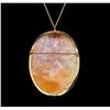 Image 3 : 14KT Yellow Gold Cameo Pendant With Chain