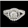 Image 1 : 14KT White Gold 1.60ctw Diamond Ring