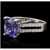 Image 2 : 18KT White Gold 3.95ct Tanzanite and Diamond Ring