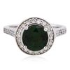 Image 2 : 14KT White Gold 1.83ct Green Tourmaline and Diamond Ring