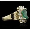 Image 1 : 14KT Yellow Gold 1.95ct Emerald and Diamond Ring