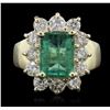 Image 2 : 14KT Yellow Gold 1.95ct Emerald and Diamond Ring