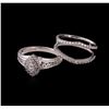 Image 2 : 0.81ctw Diamond Ring and Wedding Band - 14KT White Gold