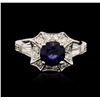 Image 2 : 14KT White Gold 1.84ct Sapphire and Diamond Ring