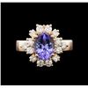 Image 2 : 2.08ct Tanzanite and Diamond Ring - 14KT Rose Gold