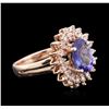 Image 1 : 14KT Rose Gold 2.09ct Tanzanite and Diamond Ring