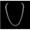 Image 2 : 14KT White Gold 73.04ctw Sapphire and Diamond Necklace