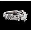 Image 1 : 18KT White Gold 1.12ctw Diamond Ring