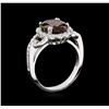Image 3 : 3.75ct Green Tourmaline and Diamond Ring - 14KT White Gold
