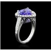 Image 3 : 4.35ct Tanzanite and Diamond Ring - 14KT White Gold